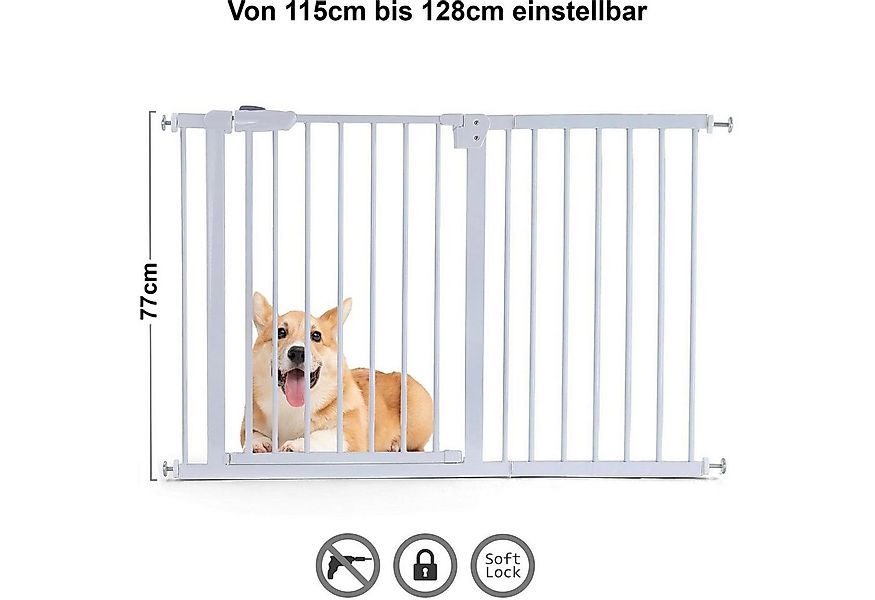 RAMROXX Treppenschutzgitter Absperrgitter Treppenschutzgitter Metall weiß 1 günstig online kaufen