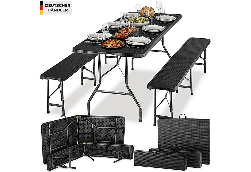 tectake Campingtisch Vani (1-St., 3 tlg), Kompakte Campinggarnitur mit Klap günstig online kaufen