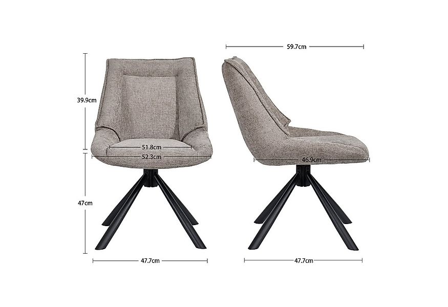 Duhome Esszimmerstuhl (8626A), 180° drehbar, Automatische Rückstellfunktion günstig online kaufen