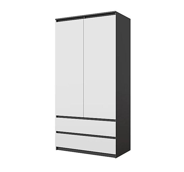 Furnica Kleiderschrank Joelle Anthrazit Grau, 2 Türen und 2 Schubladen H180 günstig online kaufen