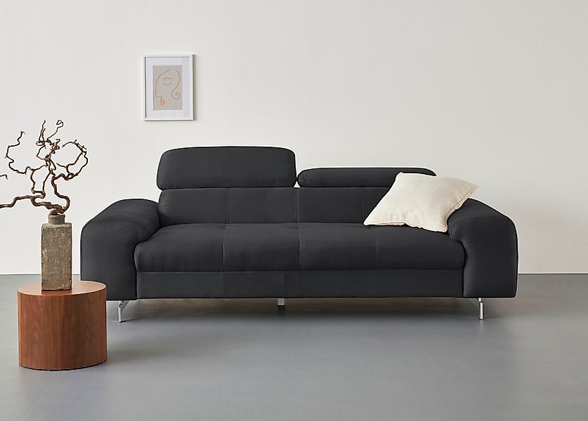 COTTA 3-Sitzer "Chef", Big-Sofa mit Kopfteilverstellung, edle Metallkufen günstig online kaufen