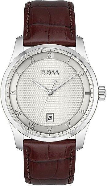 BOSS Quarzuhr PRINCIPLE 1514114, Herrenuhr, Armbanduhr, Datum, Lederarmband günstig online kaufen