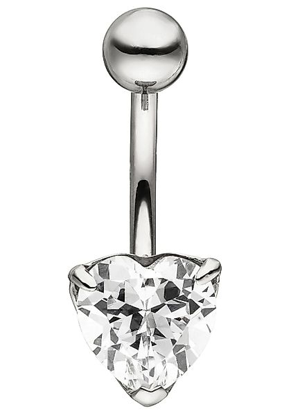 JOBO Bauchnabelpiercing Herz, Edelstahl mit Zirkonia günstig online kaufen