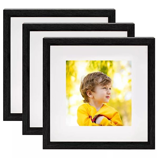 3d-box-bilderrahmen 3 Stk. Schwarz 28x28cm Für 20x20cm Bild günstig online kaufen