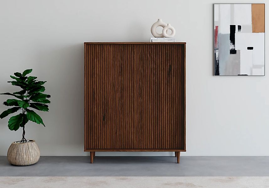 OTTO home Highboard "Malmedy Front mit gefrästen Rillen" Kommode Midischran günstig online kaufen