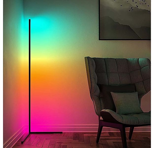 Rosnek Stehlampe RGB, dimmbar, Musiksyn, für Wohnzimmer Schlafzimmer Party, günstig online kaufen