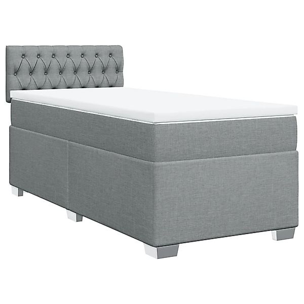 vidaXL Bett Boxspringbett mit Matratze Hellgrau günstig online kaufen