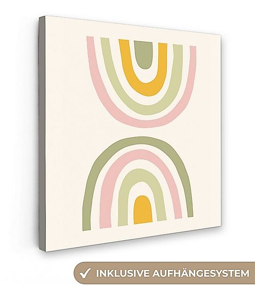 OneMillionCanvasses® Leinwandbild Regenbogen - Pastell - Grün - Rosa - Mode günstig online kaufen