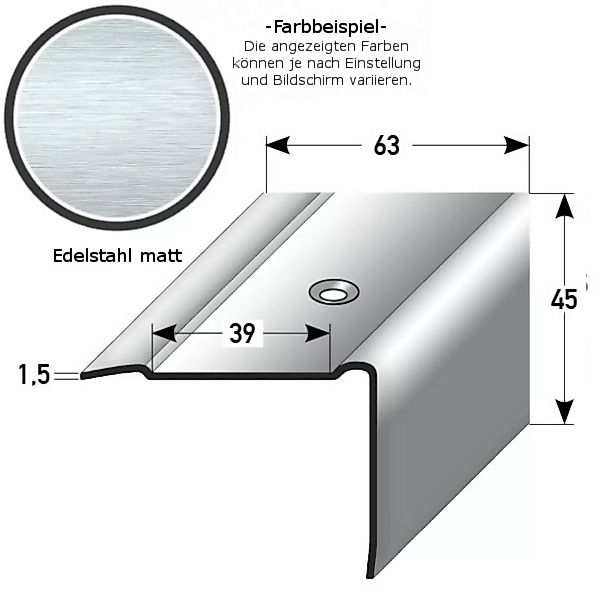 Treppenkante "Mirabella" / Kombiwinkel / Winkelprofil, Breite: 63 mm, versc günstig online kaufen