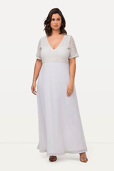 Ulla Popken Cocktailkleid Brautkleid Boho-Style A-Linie V-Ausschnitt Halbar günstig online kaufen