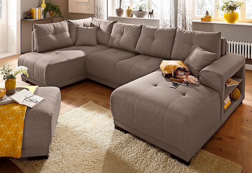 Home affaire Wohnlandschaft »Viborg U-Form«, mit Regal in der Armlehne, wah günstig online kaufen