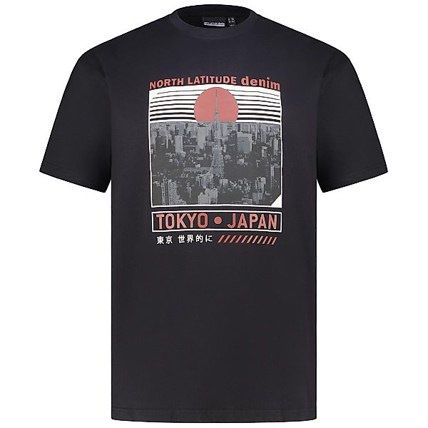 North T-Shirt mit Motiv-Print Farbe schwarz Größe: 4XL günstig online kaufen