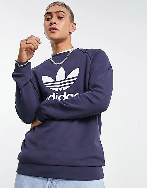 adidas Originals – adicolor – Sweatshirt in Schattenmarineblau mit großem L günstig online kaufen
