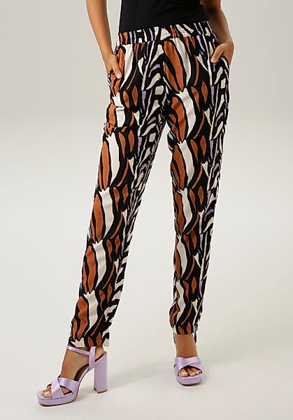 Aniston CASUAL Schlupfhose mit trendfarbenen, graphischen günstig online kaufen