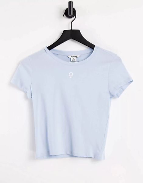 Monki – Molly – T-Shirt aus Bio-Baumwolle im Stil der 90er mit feministisch günstig online kaufen
