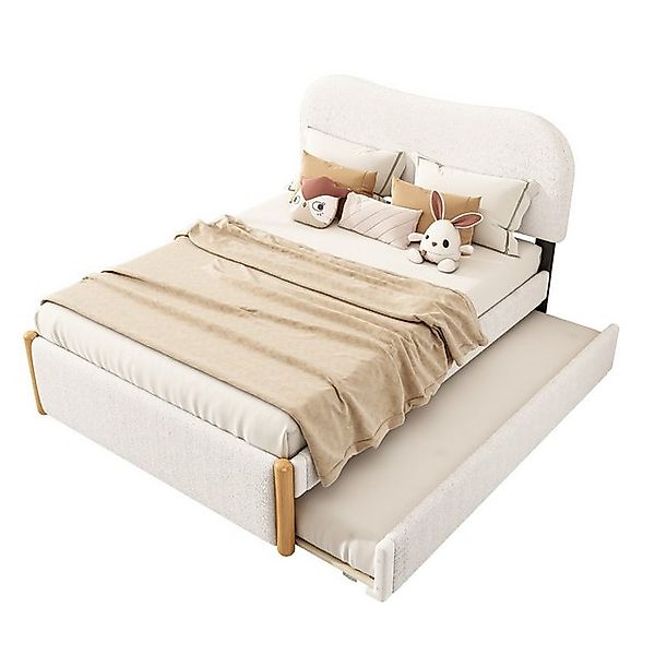 Rutaqian Bettgestell Flachbett mit praktischem ausziehbares Rollbett(91x191 günstig online kaufen