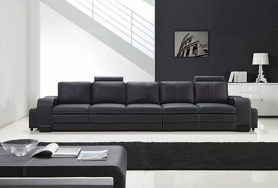 JVmoebel Sofa Design Polster Luxus Sitz Sofa Couch Leder Textil Sofa 5 Sitz günstig online kaufen