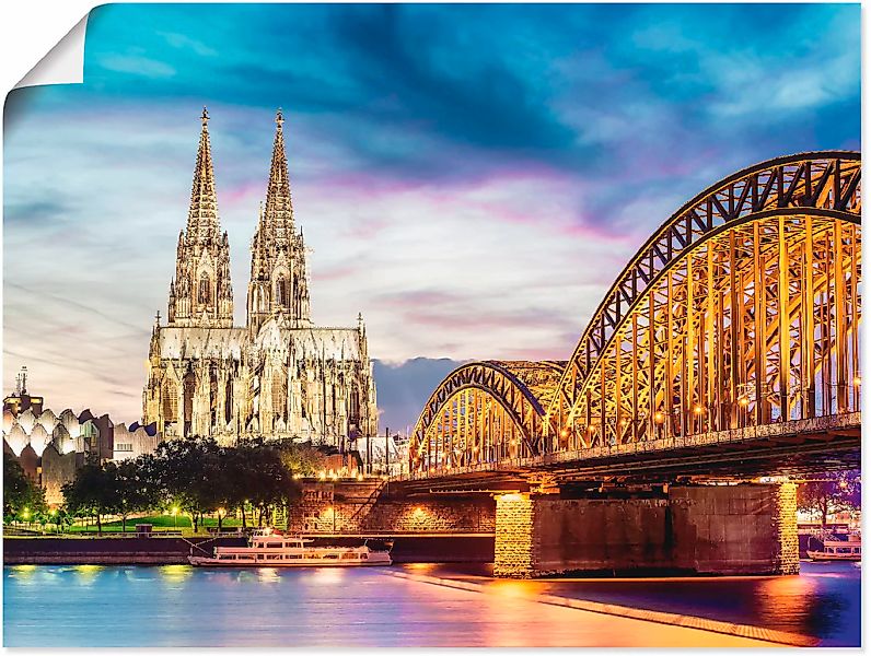 Artland Wandbild "Dom und Brücke in Köln", Deutschland, (1 St.), als Leinwa günstig online kaufen