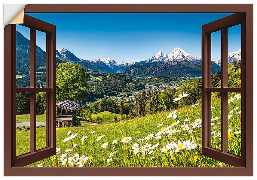 Artland Wandbild »Fensterblick Bayerischen Alpen«, Berge, (1 St.), als Alub günstig online kaufen