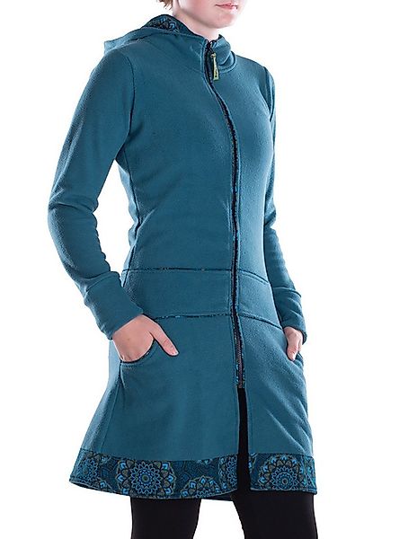Vishes Kapuzenfleecejacke Damen lange Fleecejacke Hippiemantel Übergangsjac günstig online kaufen
