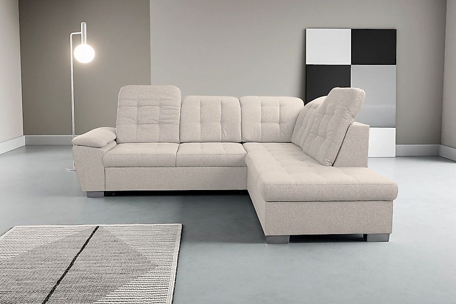 WERK2 Ecksofa "Bonny inkl. Kopfteilverstellung, Bettfunktion, Stauraum, L-F günstig online kaufen