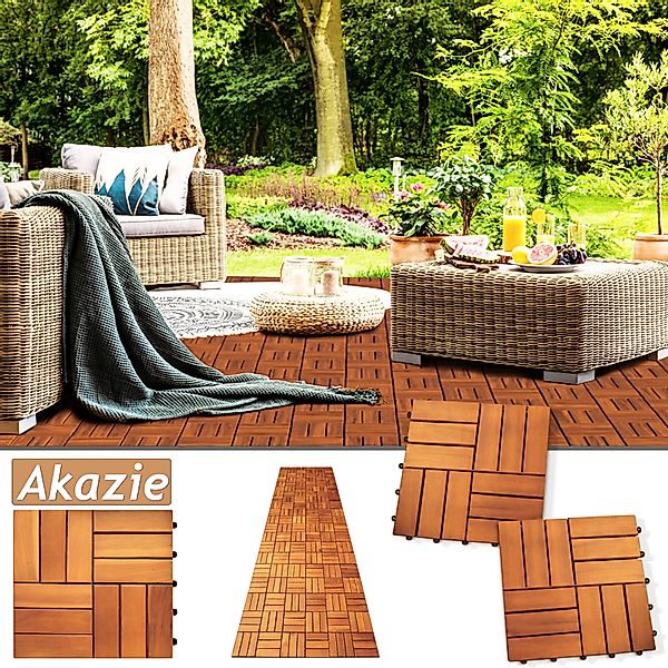 Holzfliese Akazie Mosaik FSC®-zertifiziert 11er-Set 30x30cm günstig online kaufen