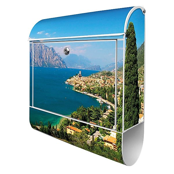 Banjado Design Briefkasten Weiß Pulverbeschichtet 39x47x14cm 2 Schlüssel Mi günstig online kaufen