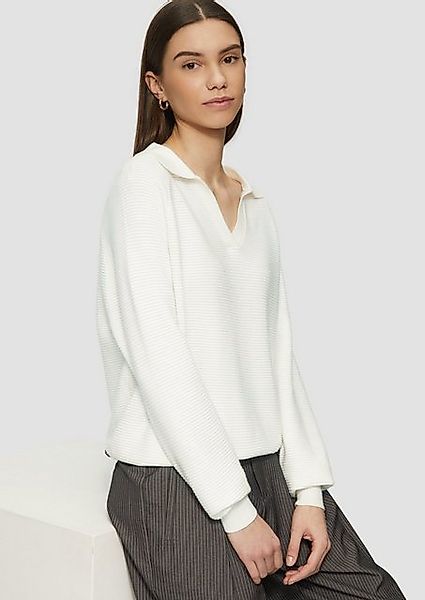 QS Strickpullover Strukturierter Pullover mit Polokragen günstig online kaufen