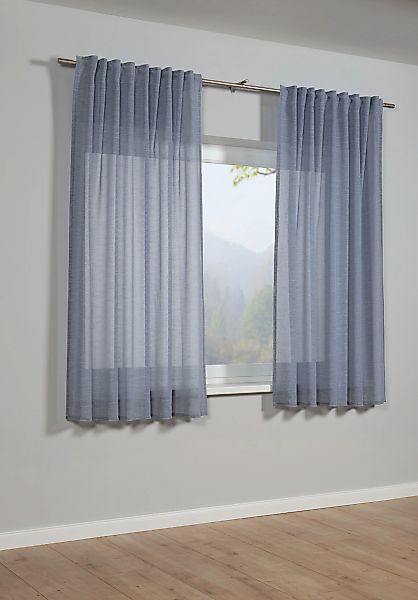 GARDINIA Gardine "Schal mit Gardinenband Struktur Uni" verdeckte Schlaufen günstig online kaufen