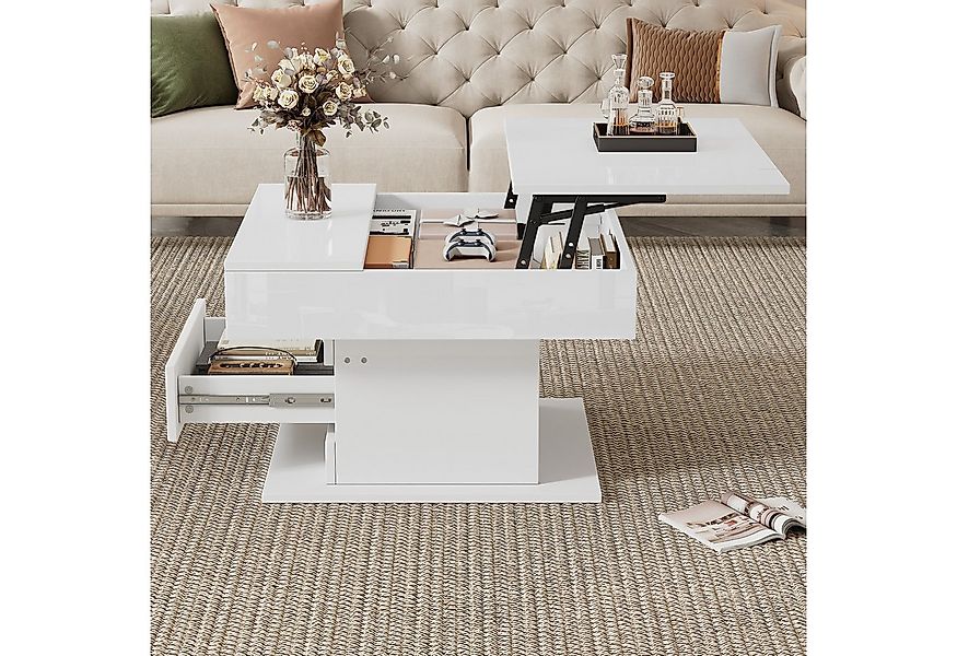 REDOM Couchtisch Sofatisch 360° Drehung (Kaffeetish, 1-St., 1 Schublade), m günstig online kaufen