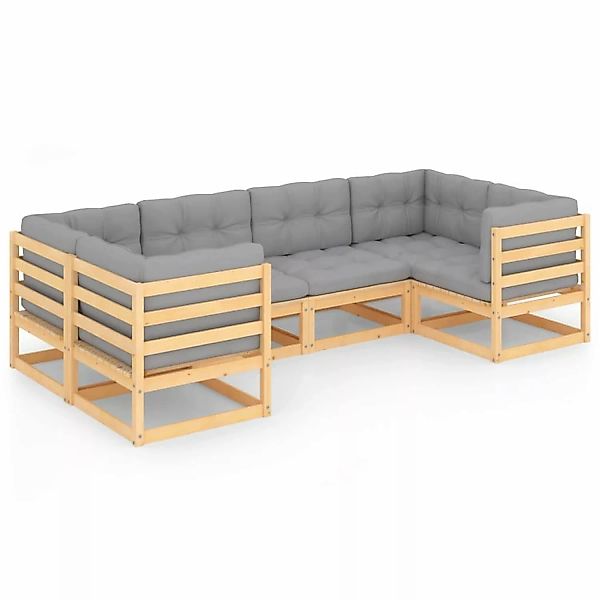 6-tlg. Garten-lounge-set Mit Kissen Kiefer Massivholz günstig online kaufen