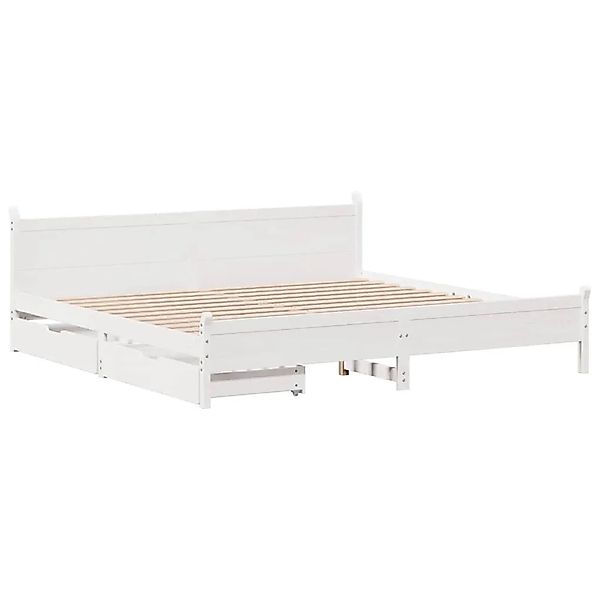 vidaXL Massivholzbett ohne Matratze Weiß 200x200 cm Kiefernholz 3309759 günstig online kaufen