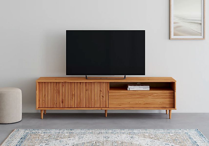 OTTO home Lowboard "Malmedy Front mit gefrästen Rillen" TV-Kommode aus mass günstig online kaufen