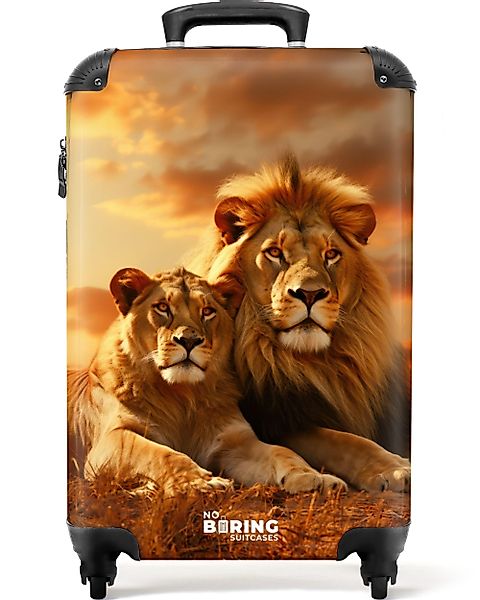 NoBoringSuitcases.com© Hartschalen-Trolley Zwei braune Löwen 55x35x20cm, günstig online kaufen