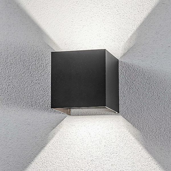 Lindby LED-Außenwandleuchte Nivar, eckig, schwarz, IP54 günstig online kaufen