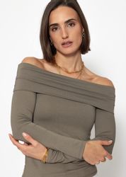 SASSYCLASSY Langarmshirt Langarmshirt Damen mit Carmen-Ausschnitt günstig online kaufen