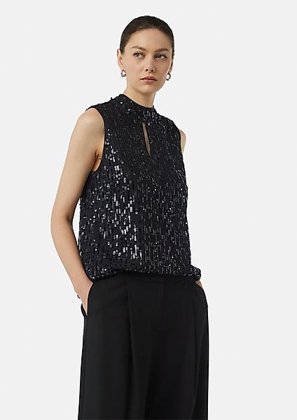comma Blusentop Bluse Paillettentop mit Cut-out günstig online kaufen