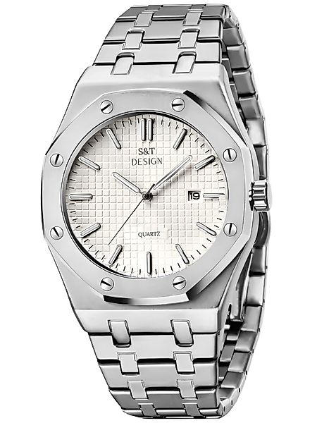 S&T Design Quarzuhr Herrenuhr Armbanduhr Edelstahl günstig online kaufen