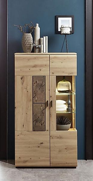 Vitrine 2-trg 80cm MADERA von Wohn-Concept Artisan Eiche / Hirnholz günstig online kaufen