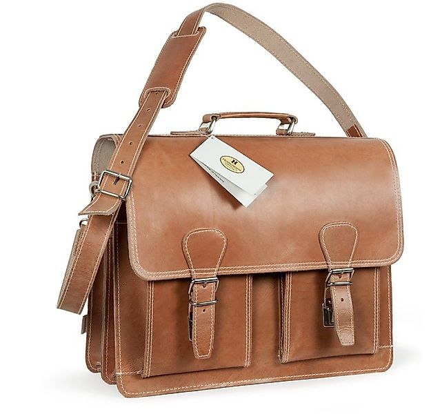 Hamosons Aktentasche Klassische Aktentasche / Lehrertasche in L, Leder, Bra günstig online kaufen
