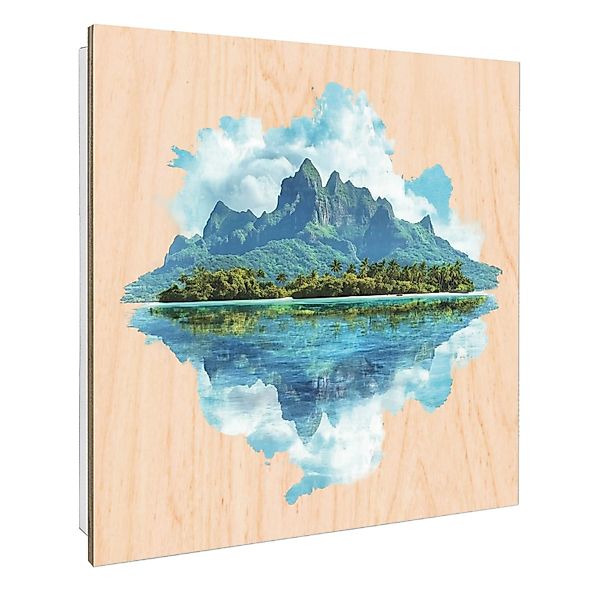 Banjado Großer Schlüsselbox Holz 30x30cm Weiß Scharnier Rechts 50 Haken Sch günstig online kaufen