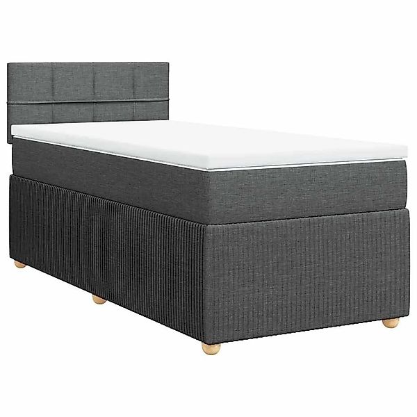 vidaXL Boxspringbett mit Matratze Dunkelgrau 90x190 cm Stoff 3289612 günstig online kaufen