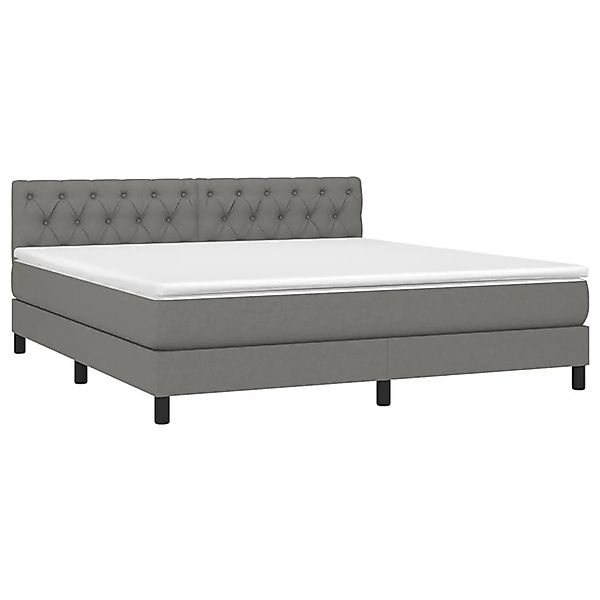 vidaXL Boxspringbett mit Matratze & LED Dunkelgrau 160x200 cm Stoff 3133406 günstig online kaufen