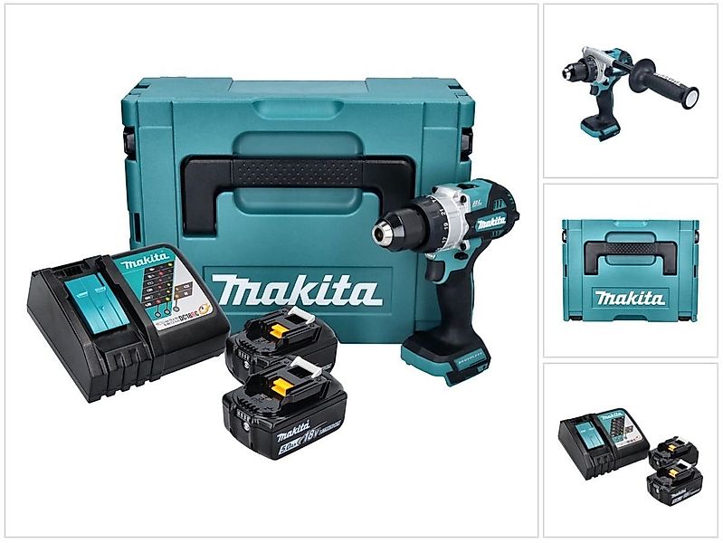 Makita Schlagbohrmaschine DHP 486 RTJ Akku Schlagbohrschrauber 18 V 130 Nm günstig online kaufen