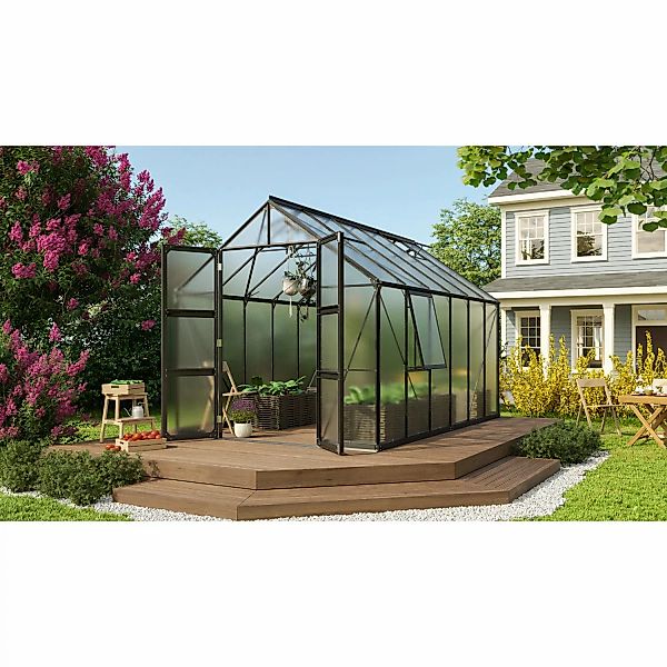 Vitavia Gewächshaus Olymp 9900 Schwarz 9,9 m² inkl. Fundament günstig online kaufen