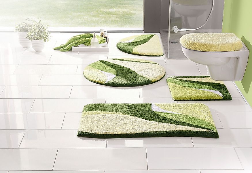 my home Badematte »Magnus, Badvorleger, Badezimmer Teppich« mehrfarbig, Bad günstig online kaufen