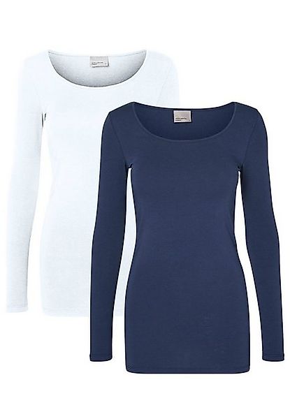 Vero Moda T-Shirt (2-tlg) VMMAXI MY LS SOFT LONG U-NECK NOOS günstig online kaufen