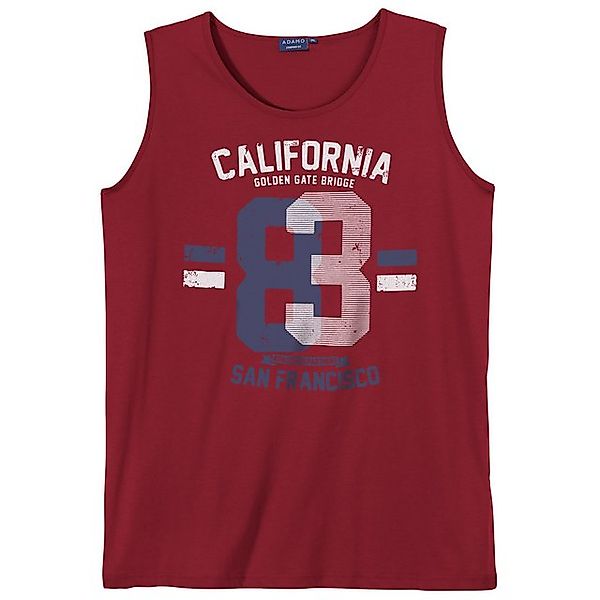 ADAMO Rundhalsshirt Adamo XXL Tanktop weinrot Frontprint California günstig online kaufen