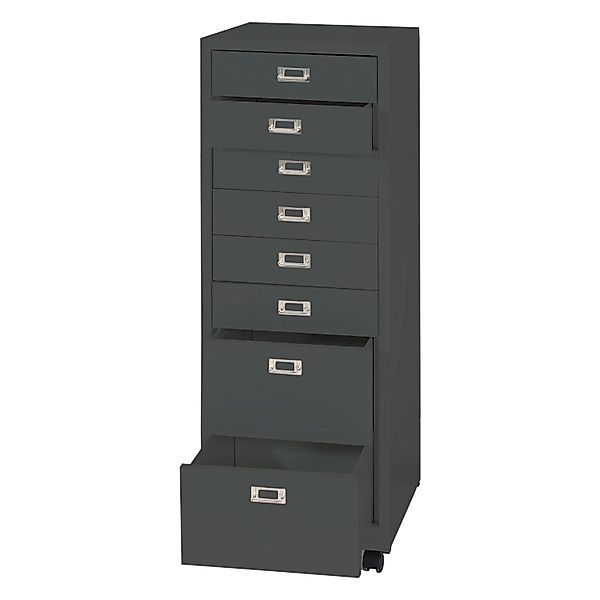 Proregal Rollcontainer HxBxT 115x40x41 cm Metall 8 Schubladen Dunkelgrau Sc günstig online kaufen