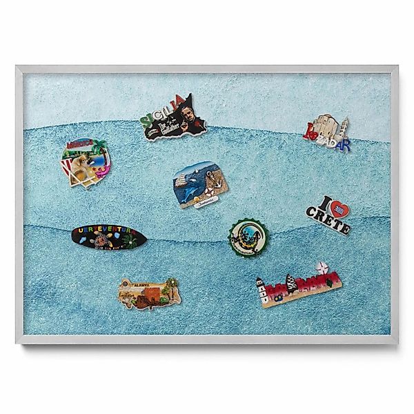 Tulup Magnettafel Magnettafel für Urlaubsmitbringsel Aquarell Blaue Wellen günstig online kaufen